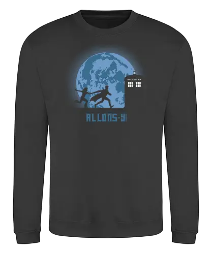 Allons - doctor, who, david tennant, allons-y, tardis, scifi, moon, mond - Sweatshirt