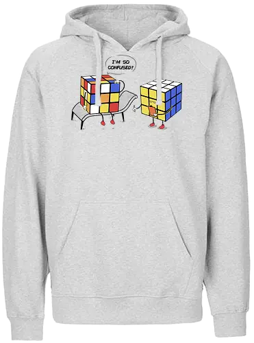 Confused Cube - rubik, Rubik's Cube, science, doktor, puzzle - Fairtrade Hoodie