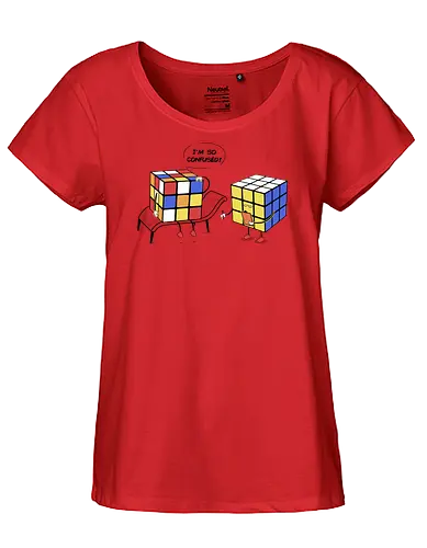 Confused Cube - rubik, Rubik's Cube, science, doktor, puzzle - Fairtrade Girl Shirt