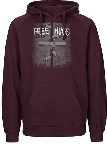 Free hugs inside - zombie, hug, umarmung, cuddle, tod, twd, zombies, death, walking dead, rick - Fairtrade Hoodie