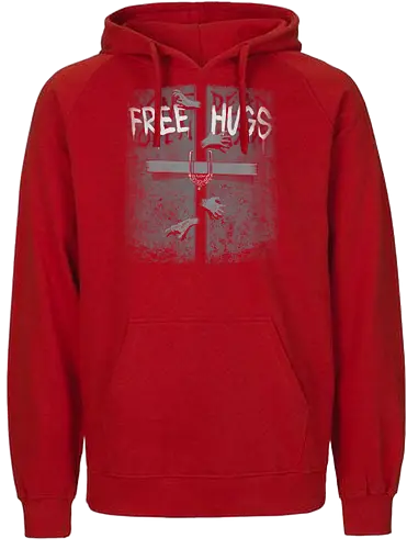 Free hugs inside - zombie, hug, umarmung, cuddle, tod, twd, zombies, death, walking dead, rick - Fairtrade Hoodie