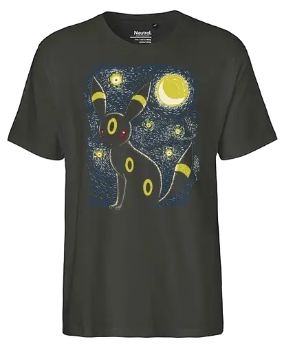 Moonlight Night - pocket, mon, gaming, mashup, starry night, art, kunst - Fairtrade T-Shirt