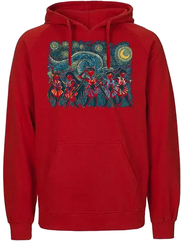 Sailor's Night - anime, sailor, moon, bunny, mashup, van gogh, starry night - Fairtrade Hoodie
