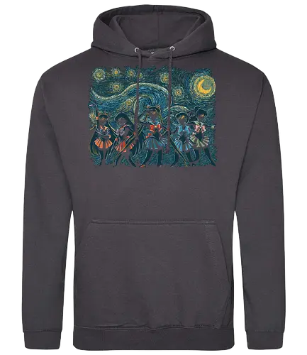 Sailor's Night - anime, sailor, moon, bunny, mashup, van gogh, starry night - Standard Hoodie