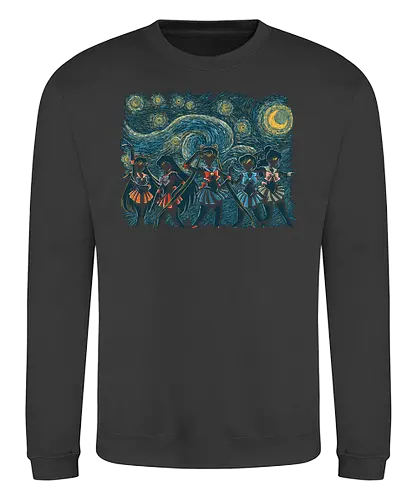 Sailor's Night - anime, sailor, moon, bunny, mashup, van gogh, starry night - Sweatshirt