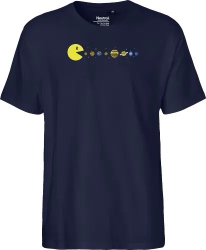 Pac-System - Retrogaming, sonnensystem, sonne, erde - Fairtrade T-Shirt