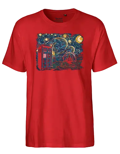Starry Gallifrey - doctor, who, van gogh, starry night, tardis, scifi, david tennant, dr who - Fairtrade T-Shirt