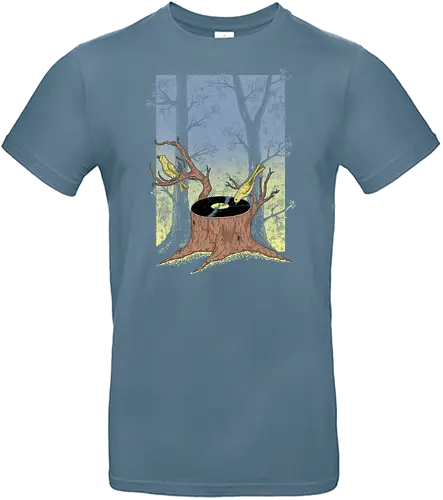 Rebirth - birds, vinyl, schallplatte, forest, wald, vogel, music - Standard T-Shirt