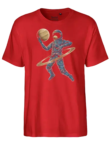 Cosmic Hula Hoop - astronaut, space, Saturn, planet, scifi - Fairtrade T-Shirt