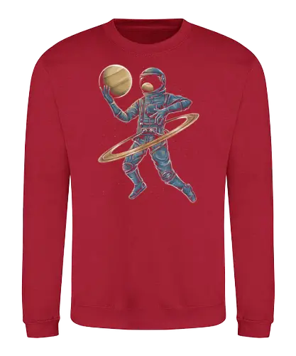 Cosmic Hula Hoop - astronaut, space, Saturn, planet, scifi - Sweatshirt