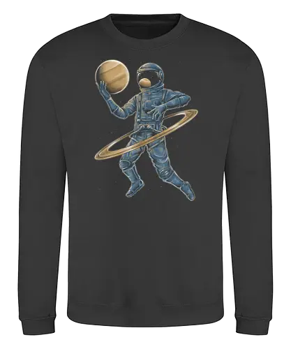 Cosmic Hula Hoop - astronaut, space, Saturn, planet, scifi - Sweatshirt