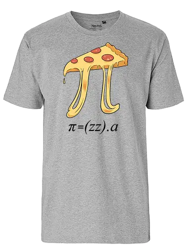 Pi=(zz).a - Pi, pizza, mathe - Fairtrade T-Shirt