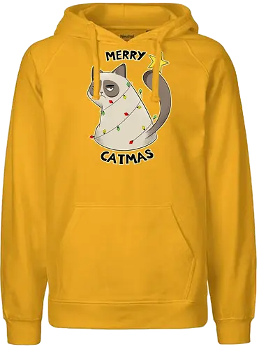 Merry Catmas - christmas, katze, cat - Fairtrade Hoodie