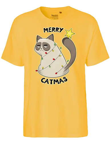 Merry Catmas - christmas, katze, cat - Fairtrade T-Shirt