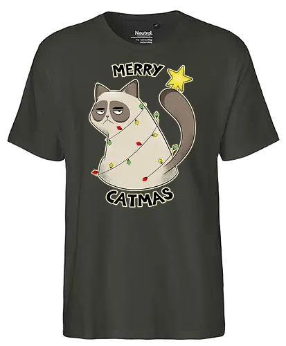 Merry Catmas - christmas, katze, cat - Fairtrade T-Shirt