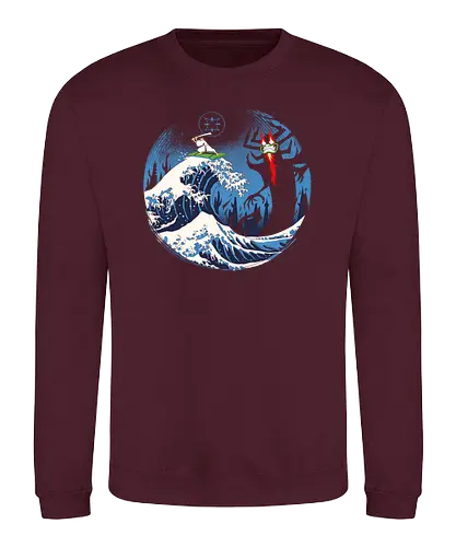 The Great Battle - battle, epic, hokusai, wave, welle, samurai jack, vincent trinidad - Sweatshirt