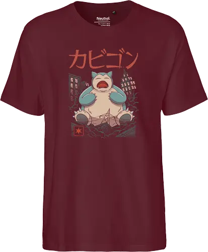 Sleeping Kaiju - kaiju, monster, mashup, relax, anime, manga, gaming, pocket, retro, classic, Kaiju - Fairtrade T-Shirt