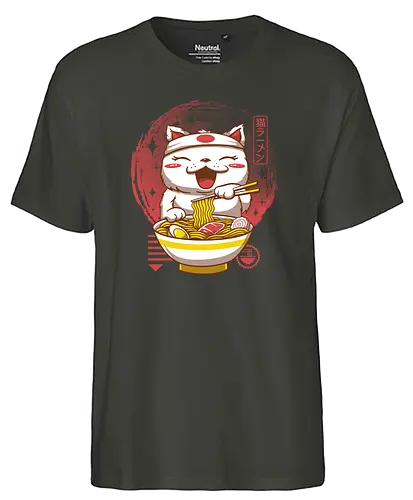 Neko Ramen - neko, ramen, japan, nippon, katze, cat, Japanese - Fairtrade T-Shirt