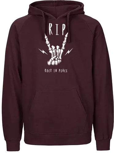 Rock in Peace - rip, pommesgabel, rockhand, skelett, hand, metal, musik, music, rock in peace - Fairtrade Hoodie