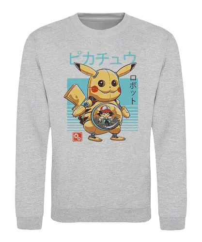 Pika Bot - ash, gaming, retro, monster, pocket, manga, anime, mecha, robot, classic - Sweatshirt