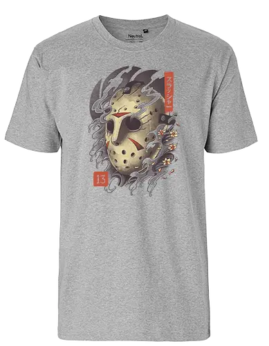 Oni Jason Mask - oni, yokai, troll, mask, maske, jason, jason voorhees, freitag der 13., friday the 13th, horror, movie, classic - Fairtrade T-Shirt