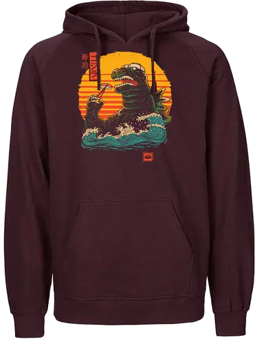 King of Sushi - kaiju, suhsi, japan, nippon, art, hokusai - Fairtrade Hoodie