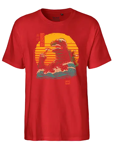 King of Sushi - kaiju, suhsi, japan, nippon, art, hokusai - Fairtrade T-Shirt