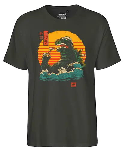 King of Sushi - kaiju, suhsi, japan, nippon, art, hokusai - Fairtrade T-Shirt