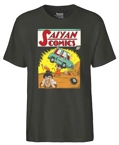 Sayan Comics #1 - db, dbz, dragon, anime, manga, comic, gun, son goku - Fairtrade T-Shirt