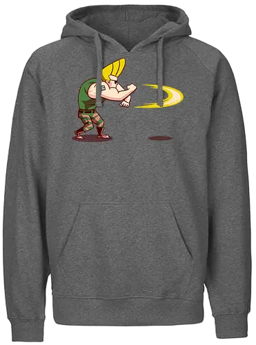 Hedgehog Bravo! - mashup, guile, gaming, classic gaming, johnny bravo, serie, tv, cartoon, bt em up, Bt em up - Fairtrade Hoodie