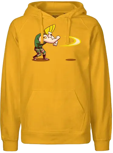 Hedgehog Bravo! - mashup, guile, gaming, classic gaming, johnny bravo, serie, tv, cartoon, bt em up, Bt em up - Fairtrade Hoodie