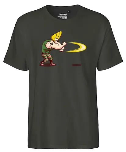 Hedgehog Bravo! - mashup, guile, gaming, classic gaming, johnny bravo, serie, tv, cartoon, bt em up, Bt em up - Fairtrade T-Shirt