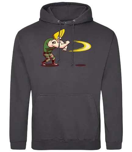 Hedgehog Bravo! - mashup, guile, gaming, classic gaming, johnny bravo, serie, tv, cartoon, bt em up, Bt em up - Standard Hoodie