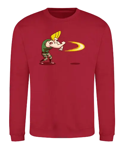 Hedgehog Bravo! - mashup, guile, gaming, classic gaming, johnny bravo, serie, tv, cartoon, bt em up, Bt em up - Sweatshirt