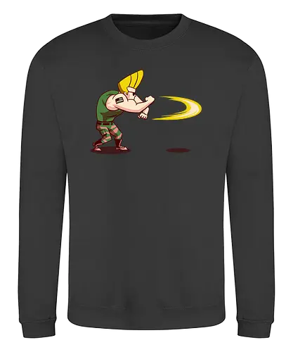 Hedgehog Bravo! - mashup, guile, gaming, classic gaming, johnny bravo, serie, tv, cartoon, bt em up, Bt em up - Sweatshirt