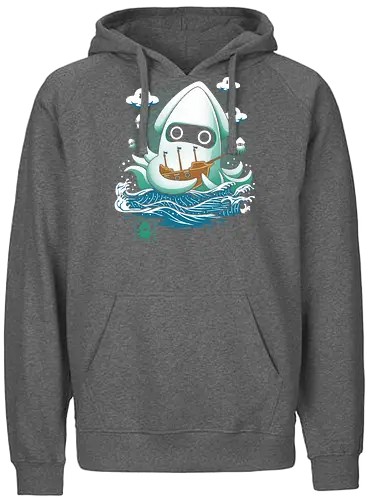 Blooper Kaiju - kaiju, monster, squid, japan, nippon, keiju, art, kunst, gaming, mashup, mario, Japanese - Fairtrade Hoodie