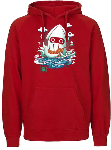 Blooper Kaiju - kaiju, monster, squid, japan, nippon, keiju, art, kunst, gaming, mashup, mario, Japanese - Fairtrade Hoodie