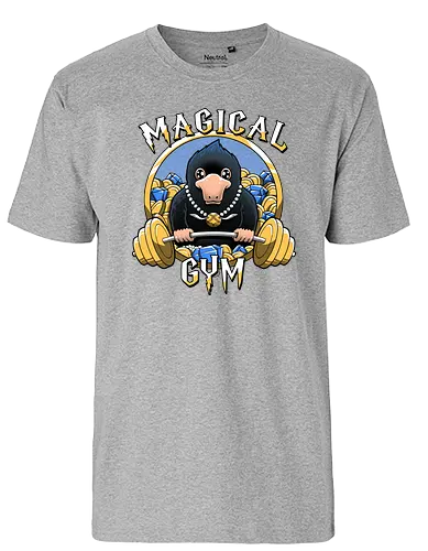 Magical Gym - fantastic, monster, gold, platypus, schnabeltier, maulwurf, mole, fantasy, gym, beast, steal - Fairtrade T-Shirt