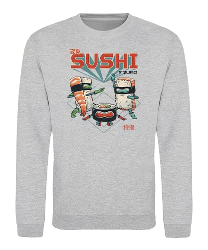 Sushi Squad - sushi, food, essen, japan, nippon, ninja, fun, warrior, t - Sweatshirt