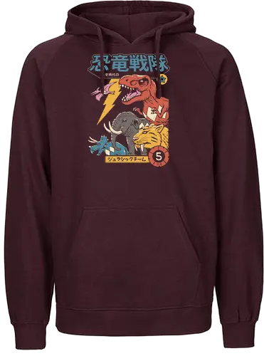 Dino Sentai - dinosaurier, japan, sentai, prehistoric, prähistorisch, dino, mammut. - Fairtrade Hoodie