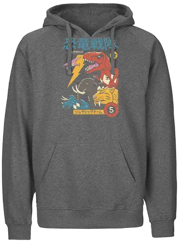 Dino Sentai - dinosaurier, japan, sentai, prehistoric, prähistorisch, dino, mammut. - Fairtrade Hoodie