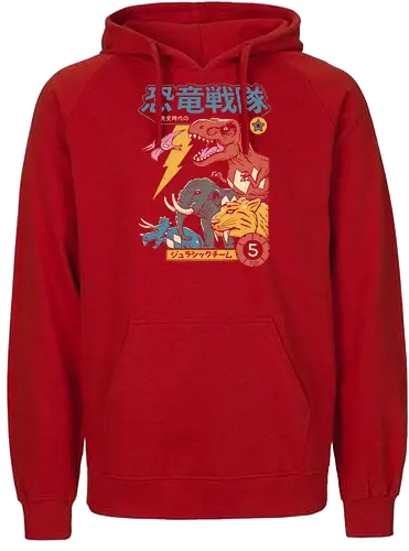 Dino Sentai - dinosaurier, japan, sentai, prehistoric, prähistorisch, dino, mammut. - Fairtrade Hoodie