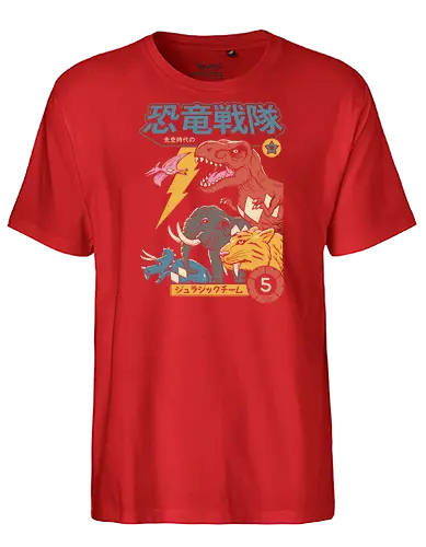 Dino Sentai - dinosaurier, japan, sentai, prehistoric, prähistorisch, dino, mammut. - Fairtrade T-Shirt
