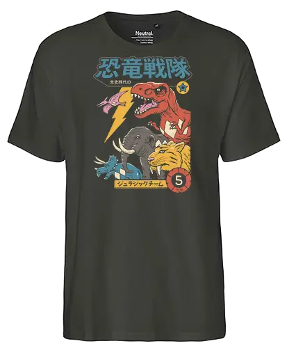 Dino Sentai - dinosaurier, japan, sentai, prehistoric, prähistorisch, dino, mammut. - Fairtrade T-Shirt