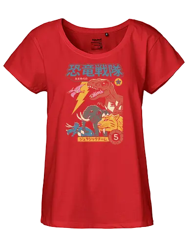 Dino Sentai - dinosaurier, japan, sentai, prehistoric, prähistorisch, dino, mammut. - Fairtrade Girl Shirt