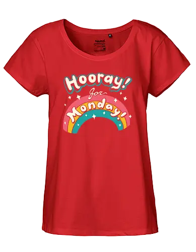 Sarcastic Monday - monday, montag, sarcastic, ironic, rainbow, regenbogen, cute, kawaii - Fairtrade Girl Shirt