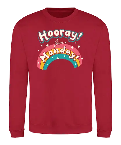 Sarcastic Monday - monday, montag, sarcastic, ironic, rainbow, regenbogen, cute, kawaii - Sweatshirt