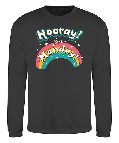 Sarcastic Monday - monday, montag, sarcastic, ironic, rainbow, regenbogen, cute, kawaii - Sweatshirt