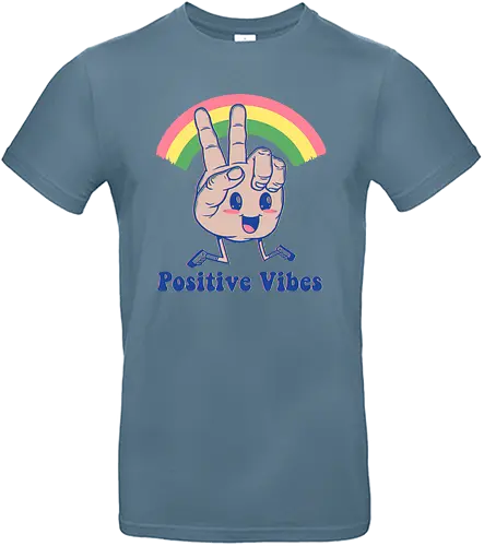 Positive Vibes - positive, happy, fun, rainbow, creepy hand, pce - Standard T-Shirt