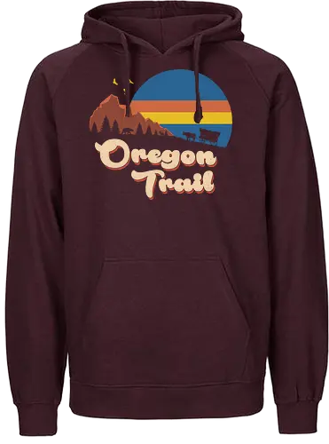 Retro Oregon Trail - oregon trail, planwagen, go west, wild west, wilder westen, retro, trail - Fairtrade Hoodie